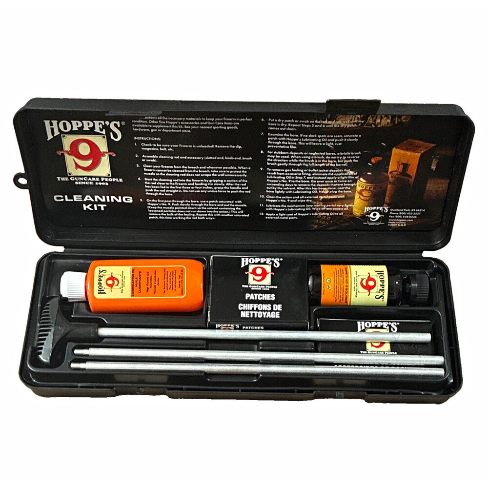 Vintage Hoppe’s No. 9 Gun Cleaning Kit Unused Open Box NOS Rifle Shotgun Pistol